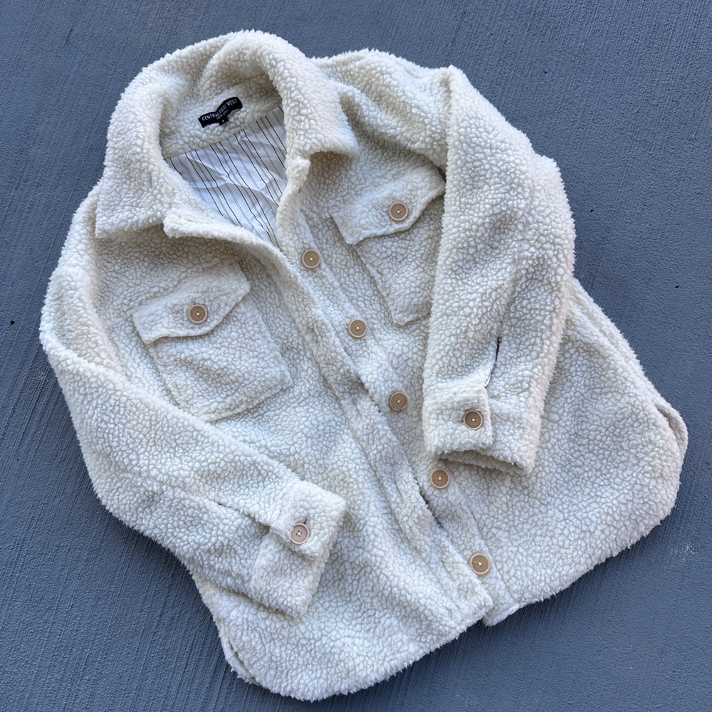 Central Park West Cream Teddy Jacket